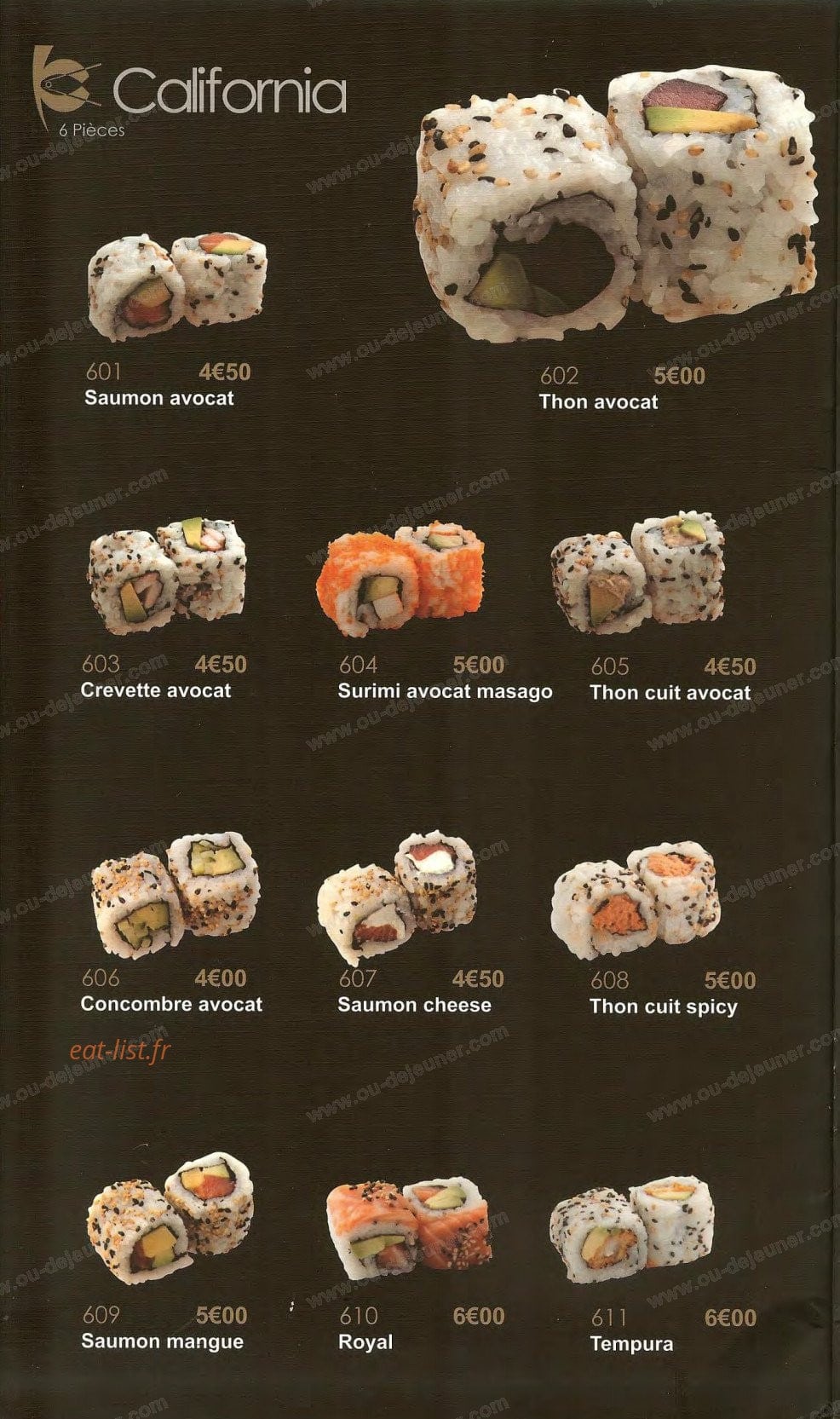 Sushi King — carte page 18