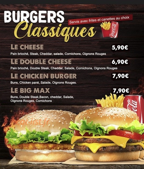 Carte et menu de T9 Foodies & Grill à Vitry sur Seine — Les burgers classiques