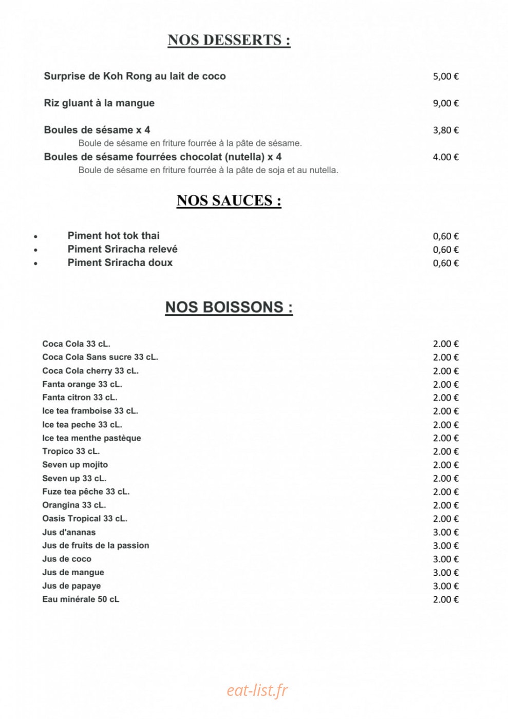Tok Thaï — carte page 2