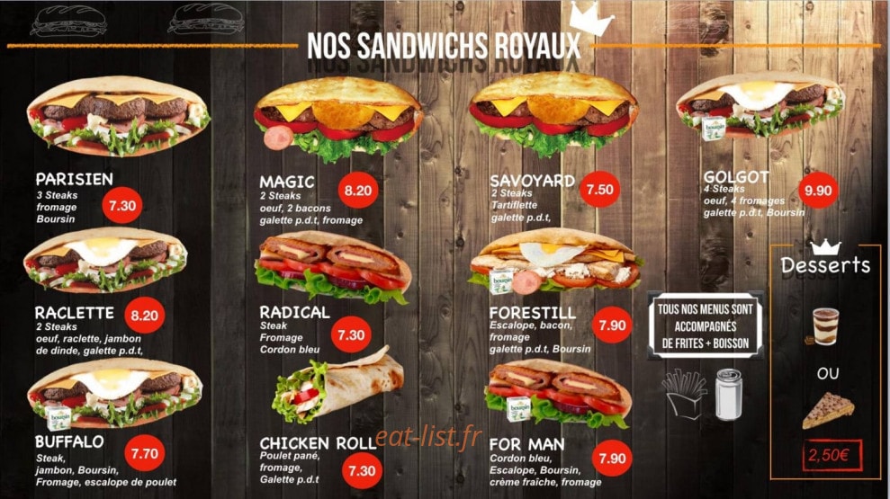 Vitry lunch — carte page 2