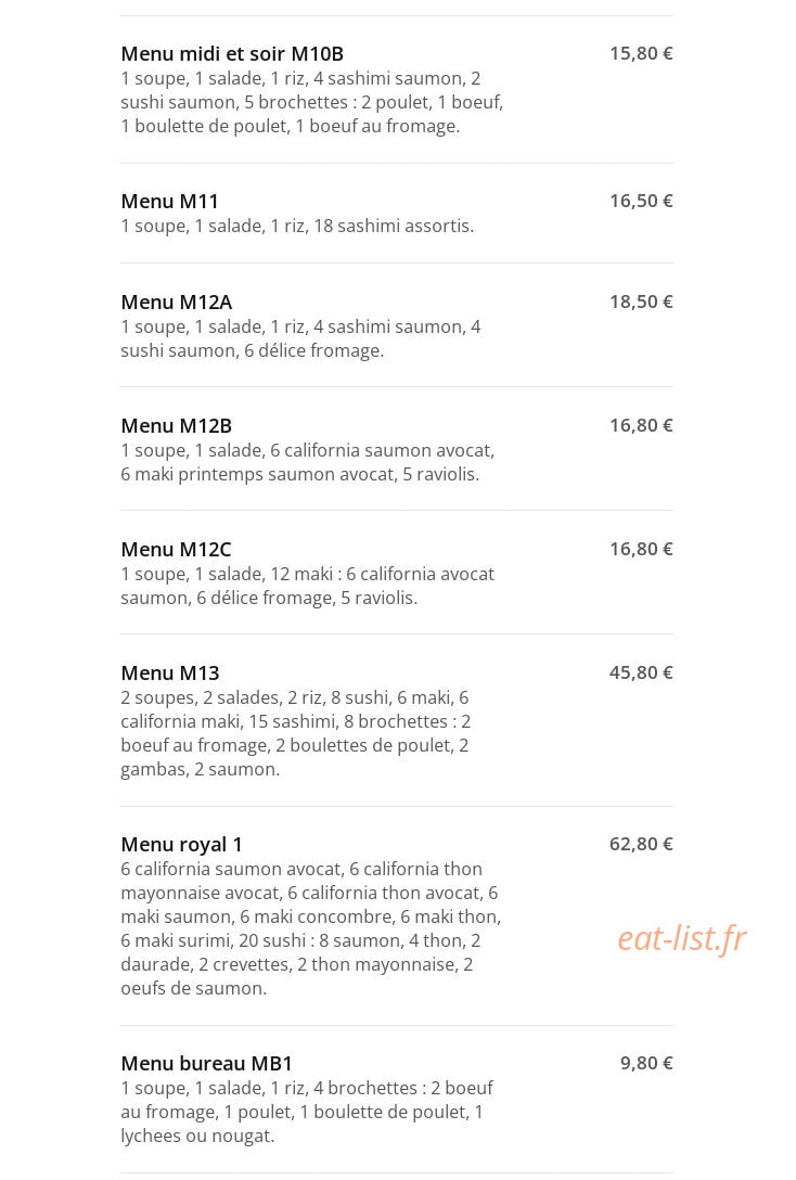 Sushi One — carte page 5
