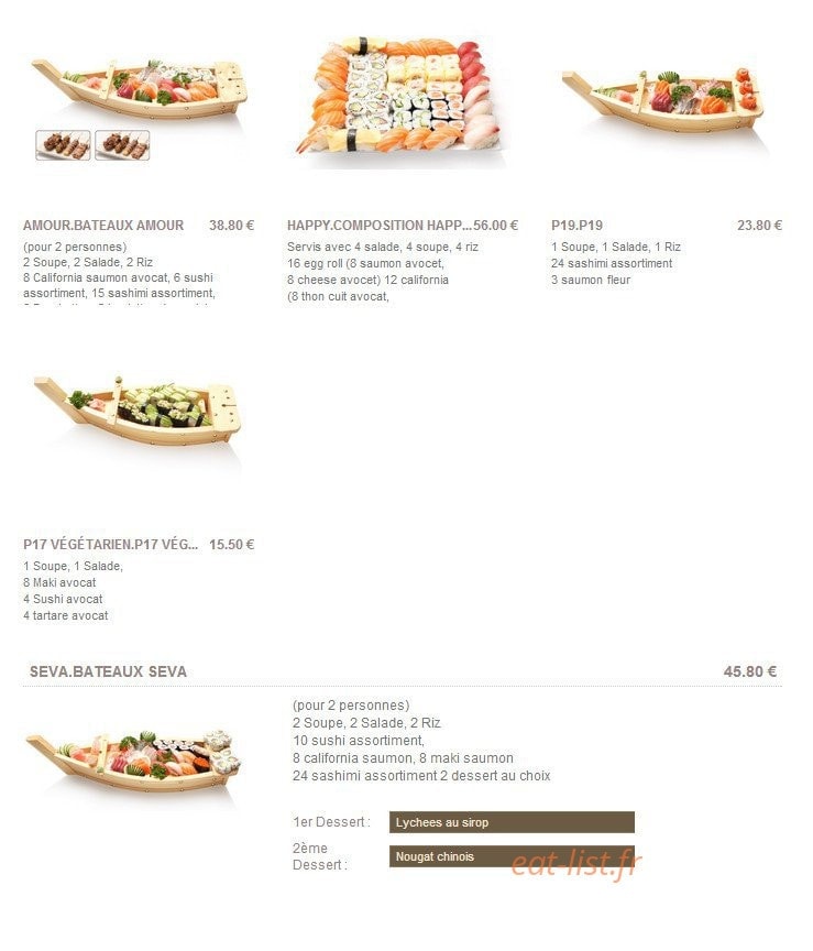 Sushi Seva — carte page 18