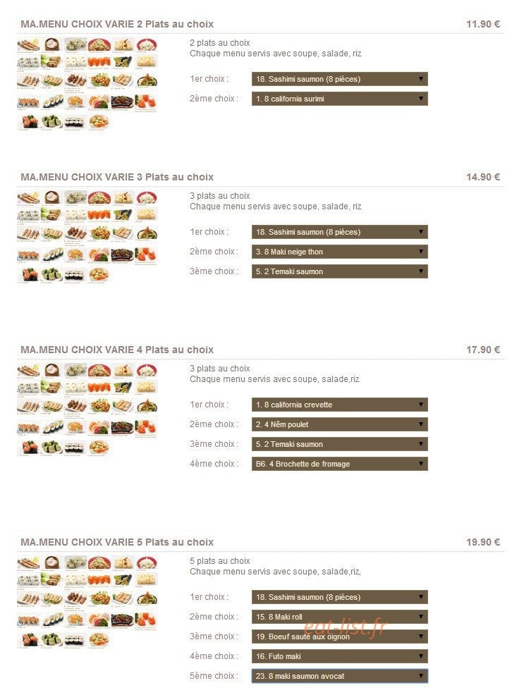 Sushi Seva — carte page 19