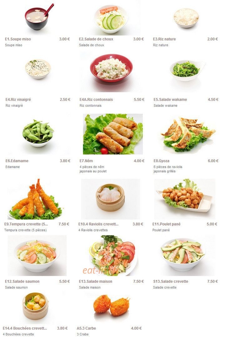 Sushi Seva — carte page 1