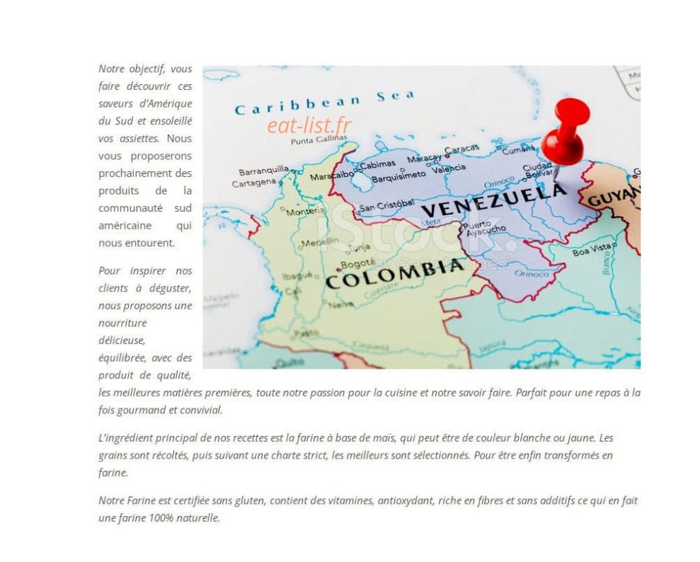 Green Arepas — carte page 1