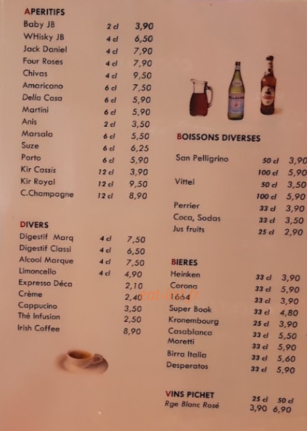 L'Osteria du Plessis — carte page 6