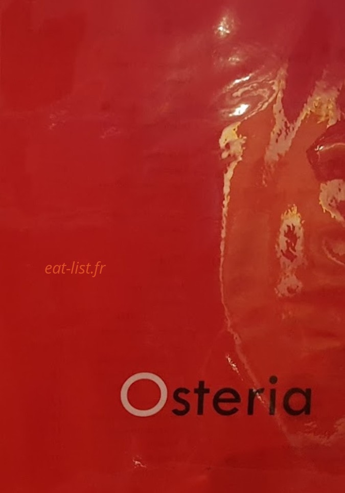 L'Osteria du Plessis — carte page 1