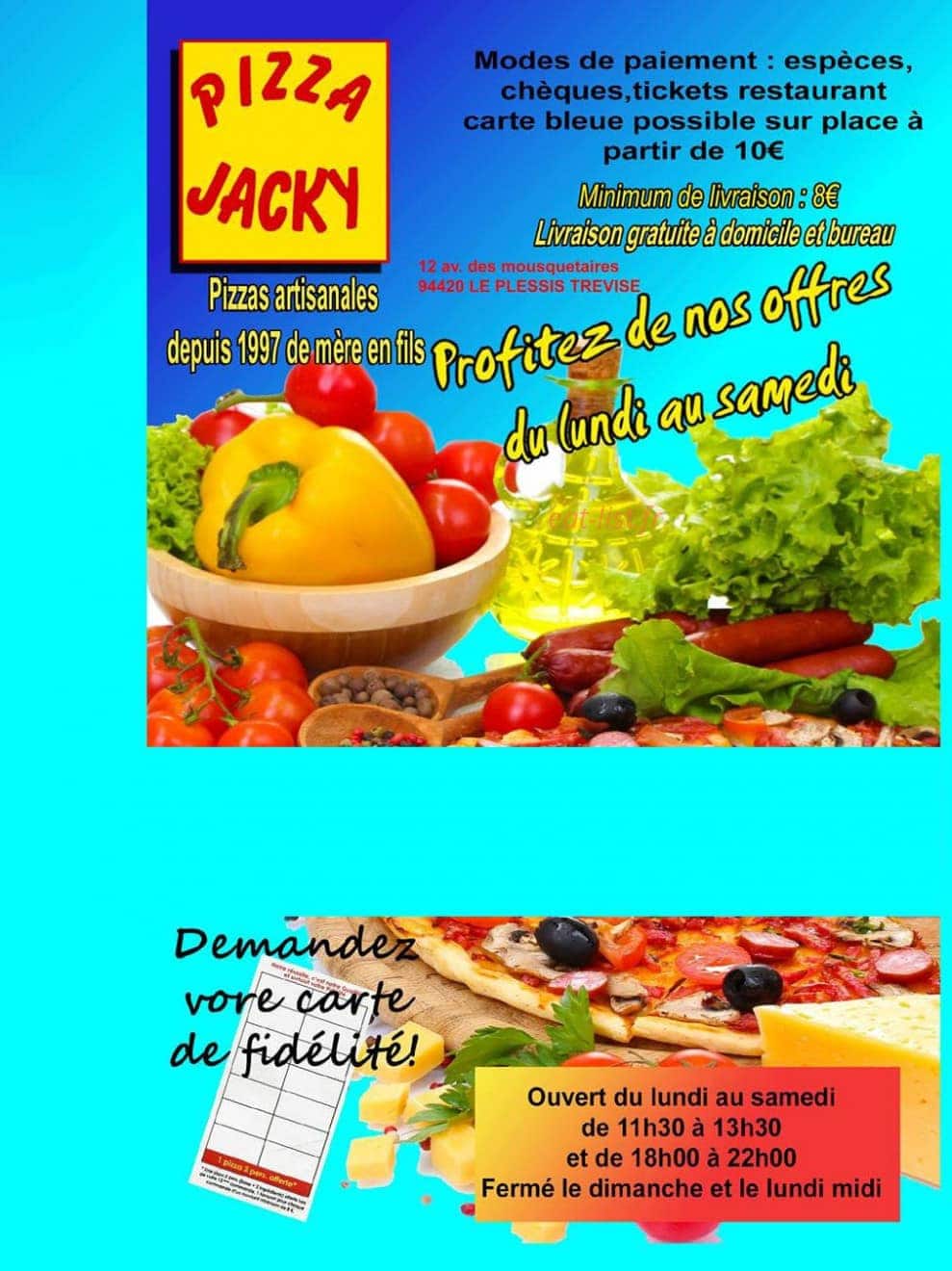 Pizza Jacky — carte page 1