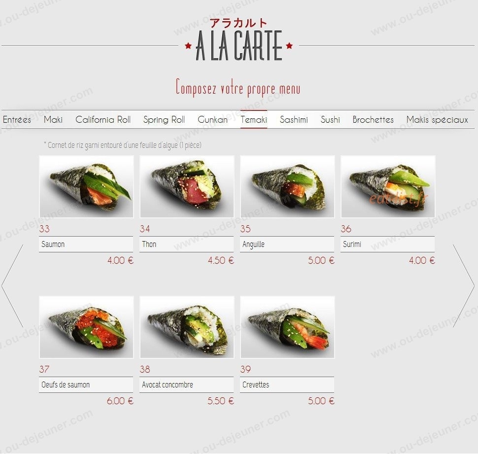 Plessis Sushi — carte page 11