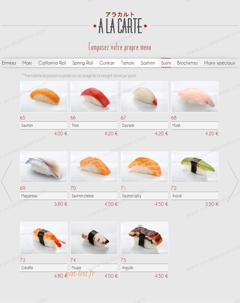 Plessis Sushi — carte page 13
