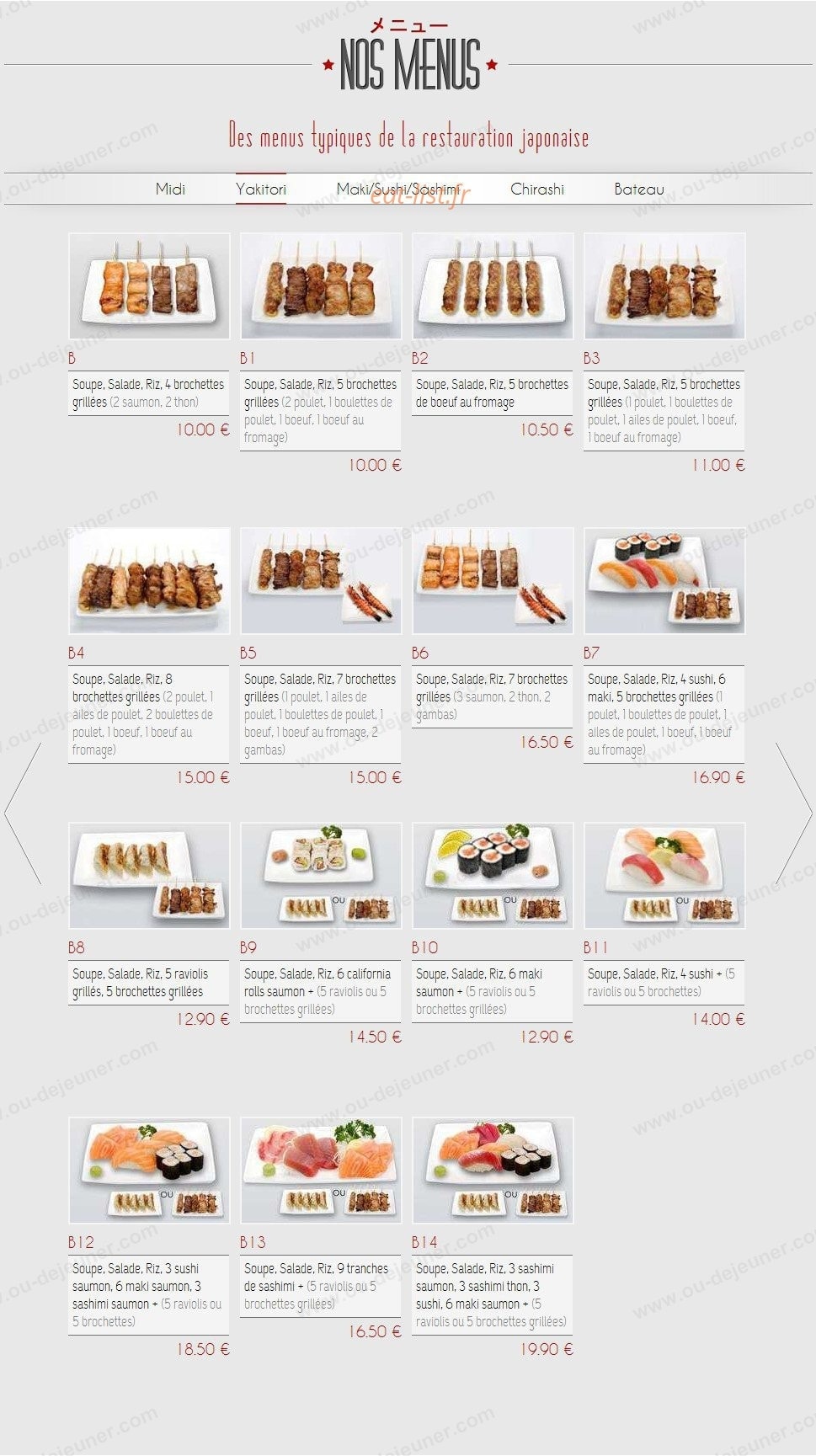 Plessis Sushi — carte page 2