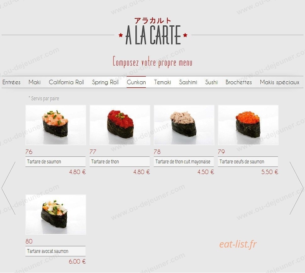 Plessis Sushi — carte page 10