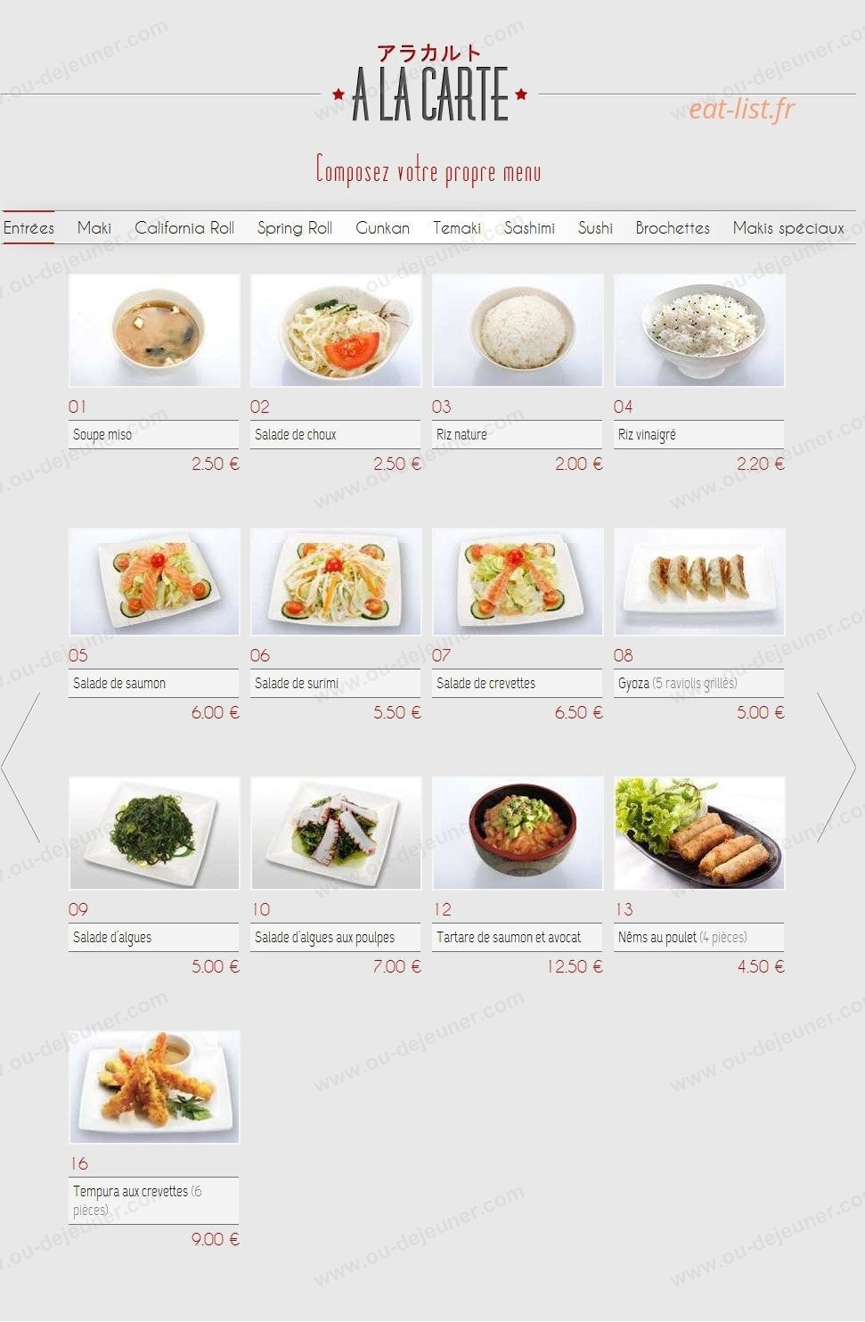 Plessis Sushi — carte page 6