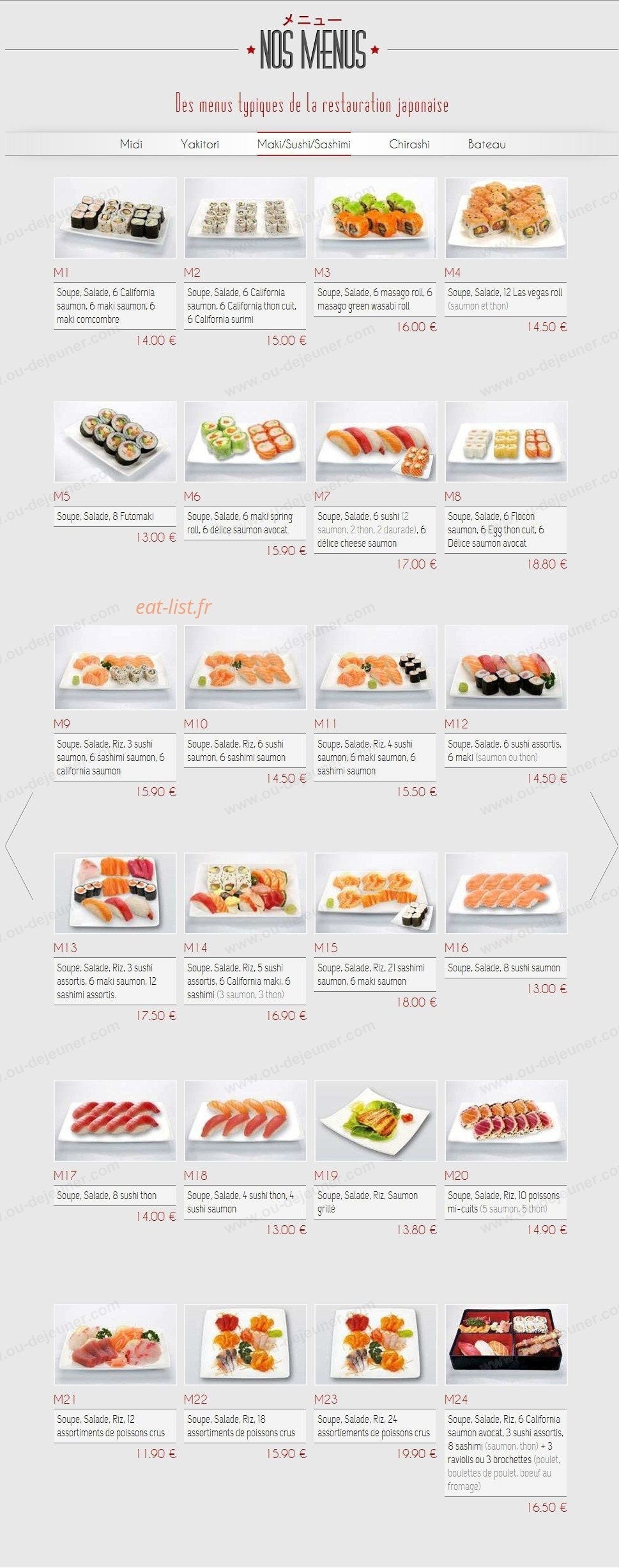 Plessis Sushi — carte page 3