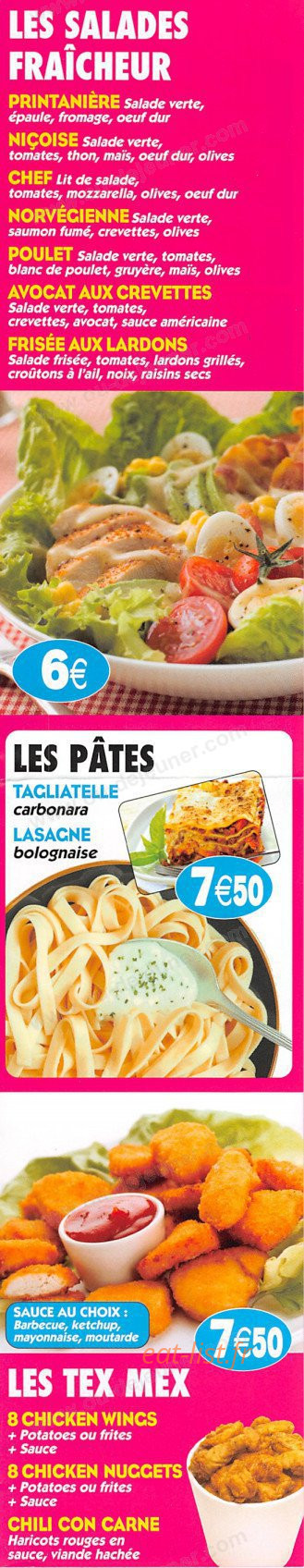 Sunset Pizza — carte page 3