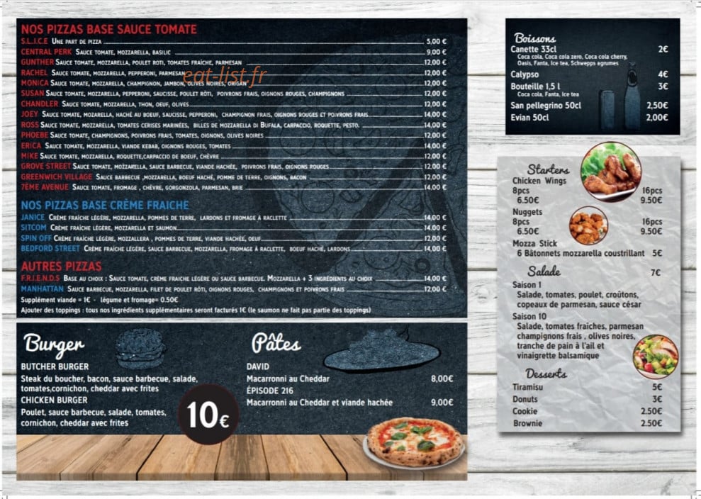 Central Pizz — carte page 2