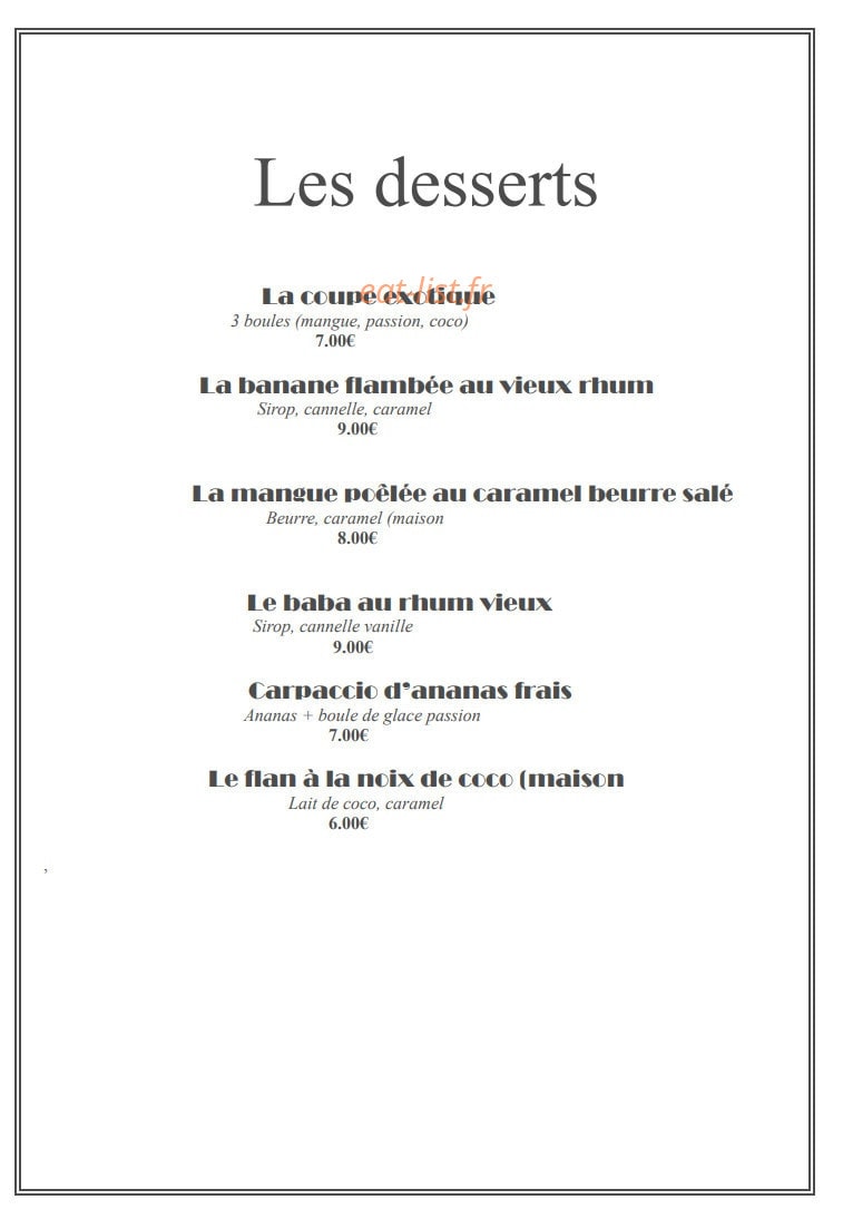 La Veranda — carte page 3
