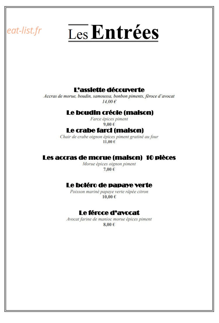 La Veranda — carte page 4