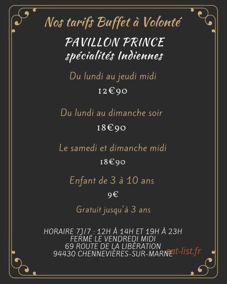 Pavillon Prince — carte page 1