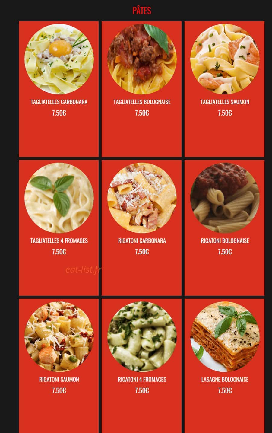 Pizza Food — carte page 9