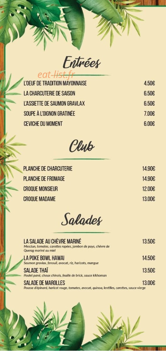 Le restaurant du golf — carte page 2
