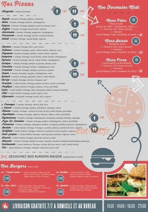 Pizza du Domaine — carte page 1