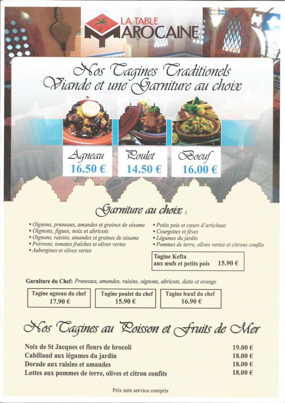 La Table Marocaine — carte page 3