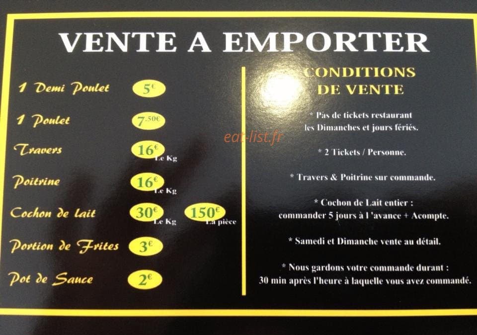 O Roi du Poulet — carte page 1