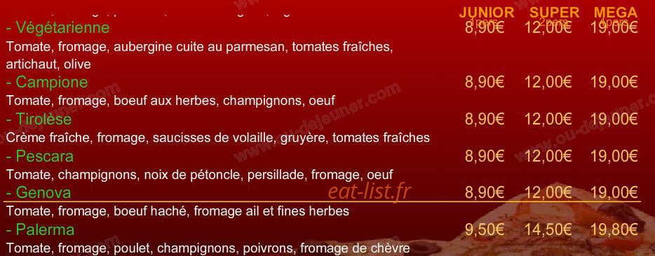 Pizza Service — carte page 4