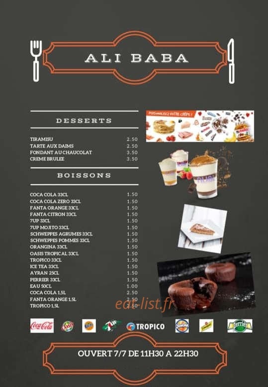 Restaurant Ali Baba — carte page 3