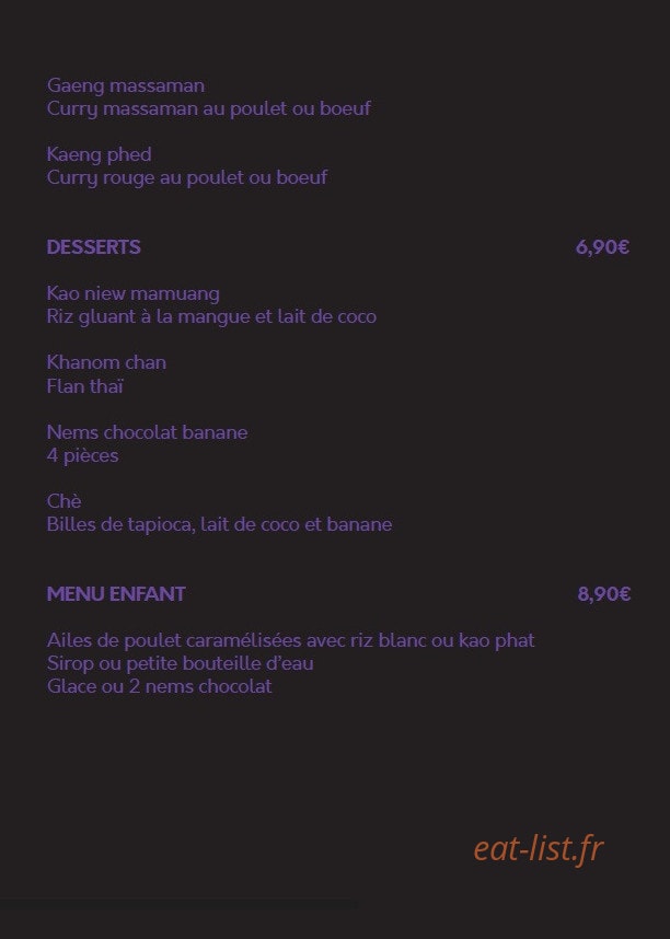 Best Thai Kitchen — carte page 3