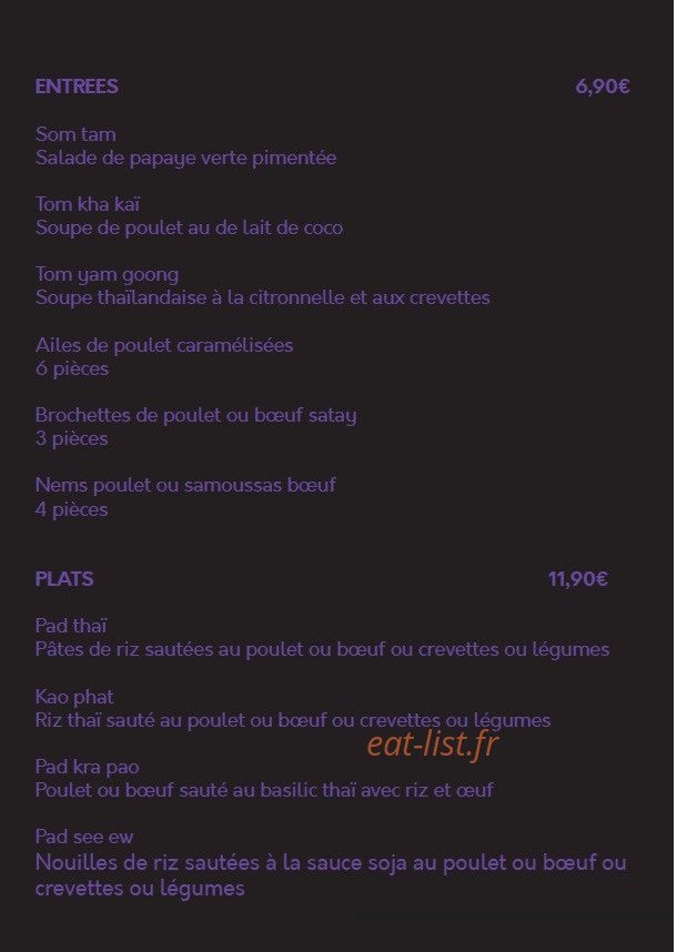 Best Thai Kitchen — carte page 2