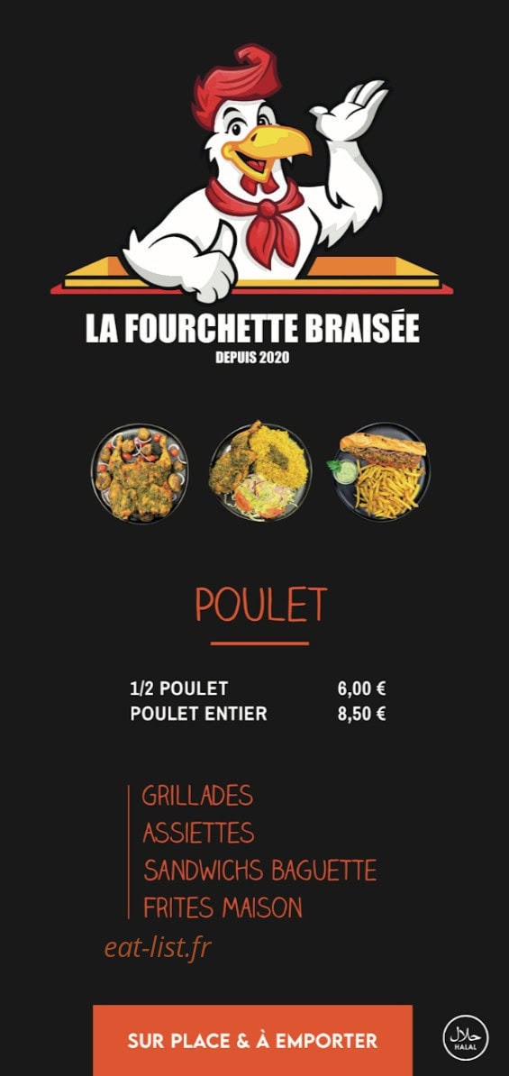 La Fourchette Braisée — carte page 2
