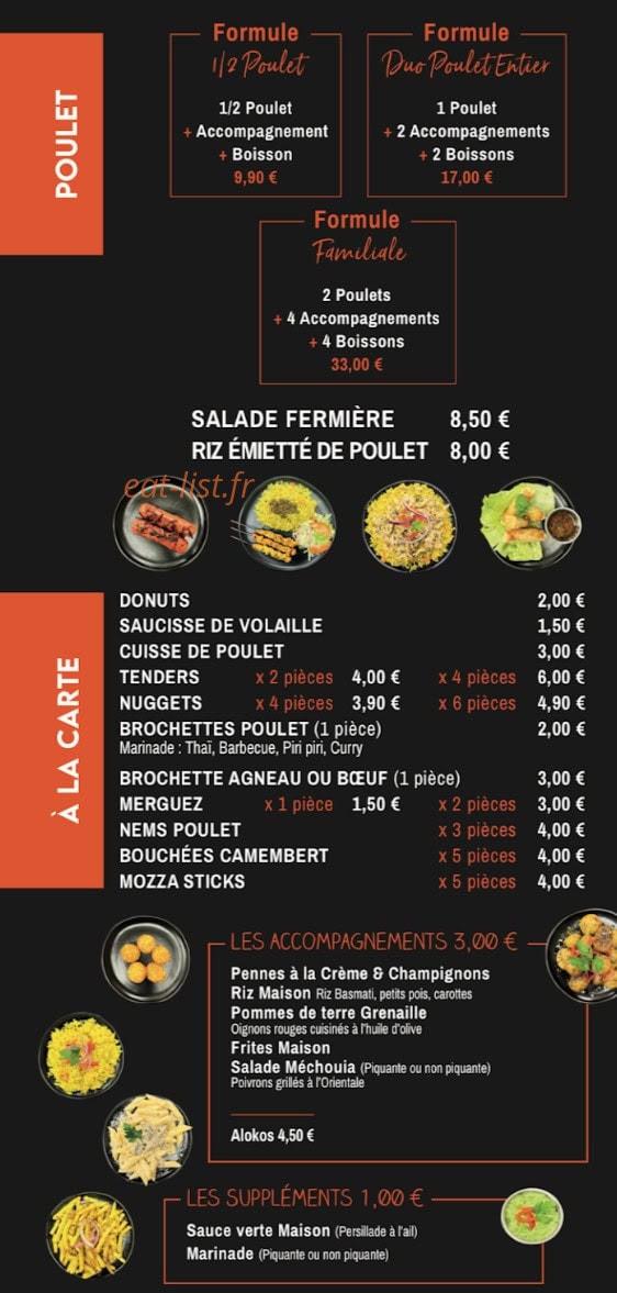 La Fourchette Braisée — carte page 1