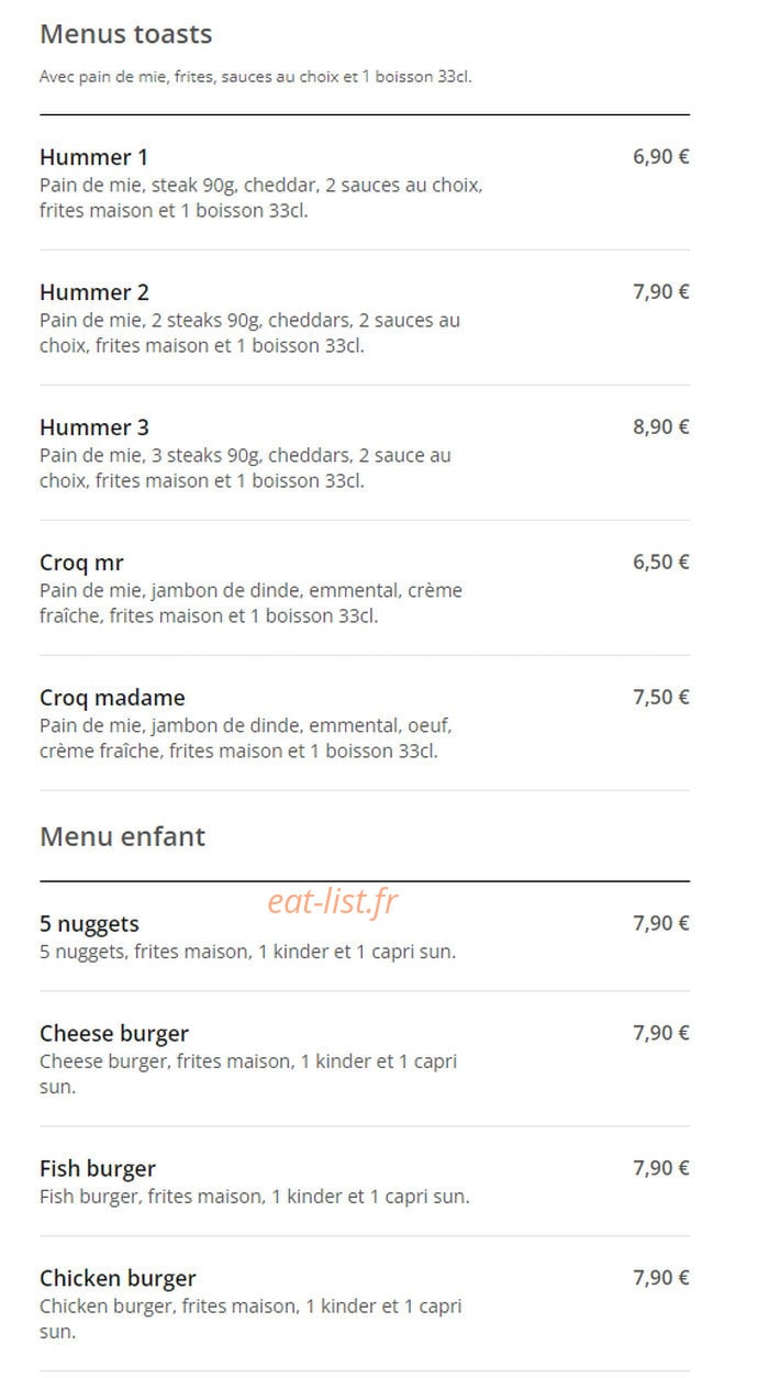 Steak N'Burger — carte page 6