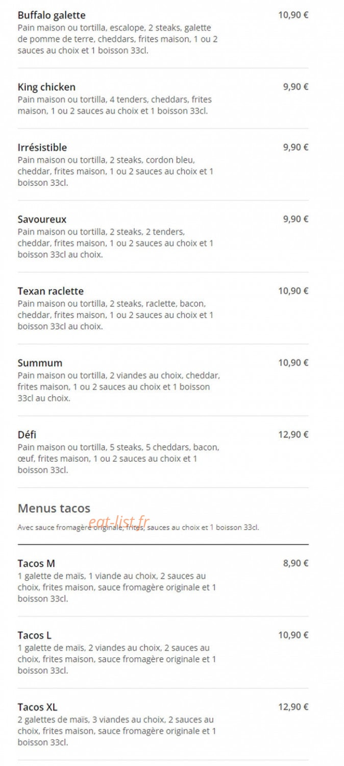 Steak N'Burger — carte page 5