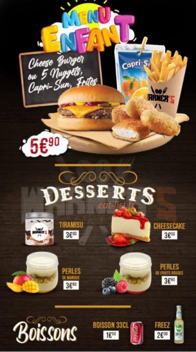Warner's café — carte page 7