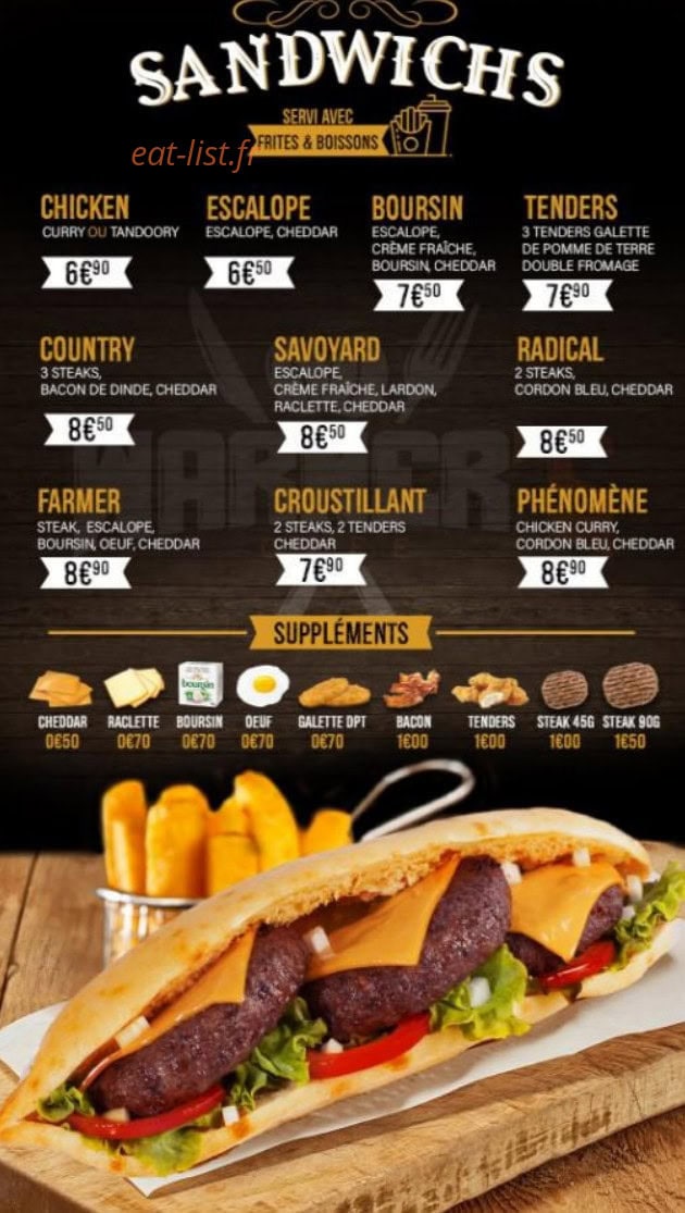 Warner's café — carte page 6