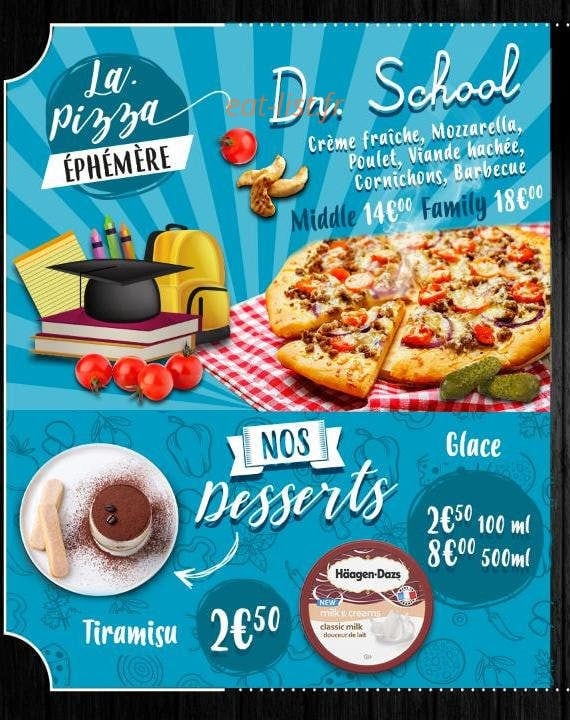 Dr Pizza — carte page 1