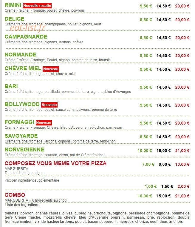 Freepizza — carte page 9