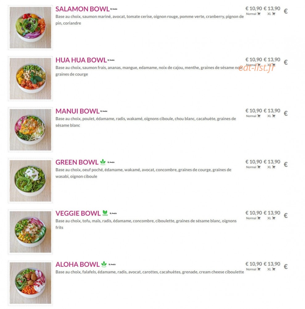 Hawai poke — carte page 1