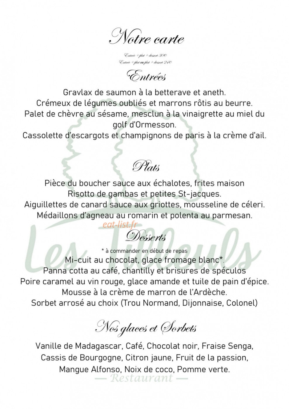 Les Tilleuls — carte page 1