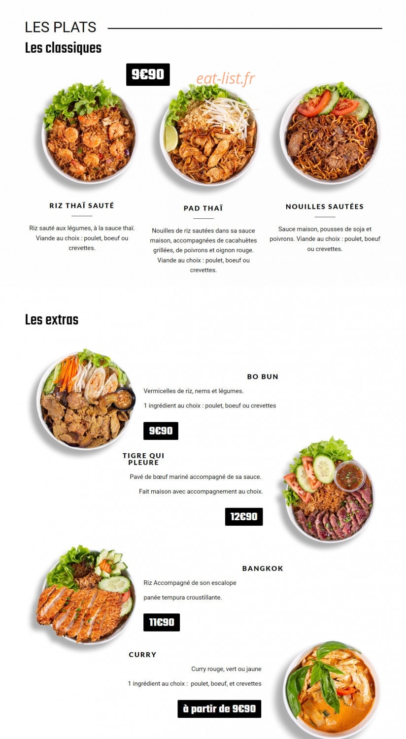 Bangkok Factory — carte page 2