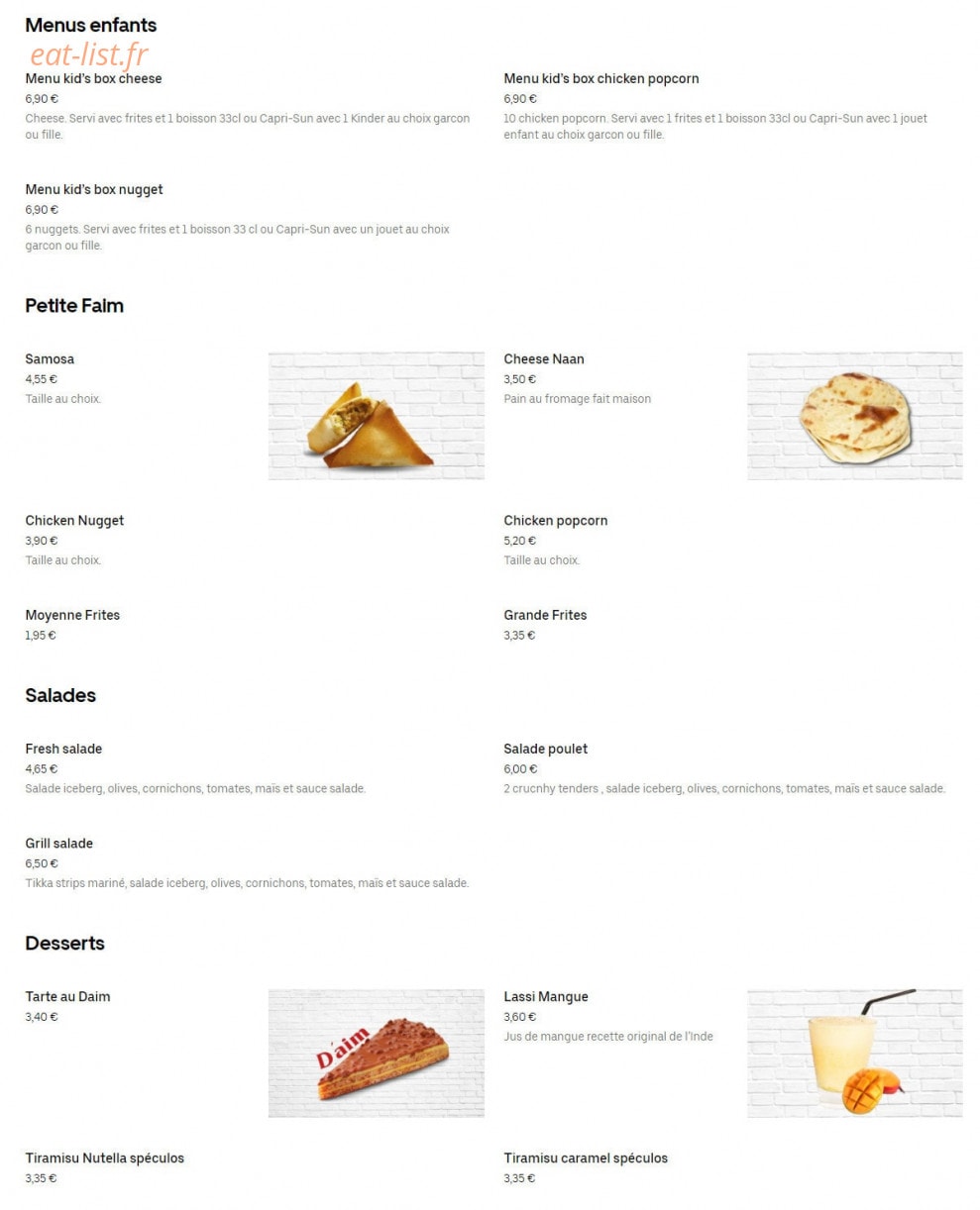 Big Chicken — carte page 5