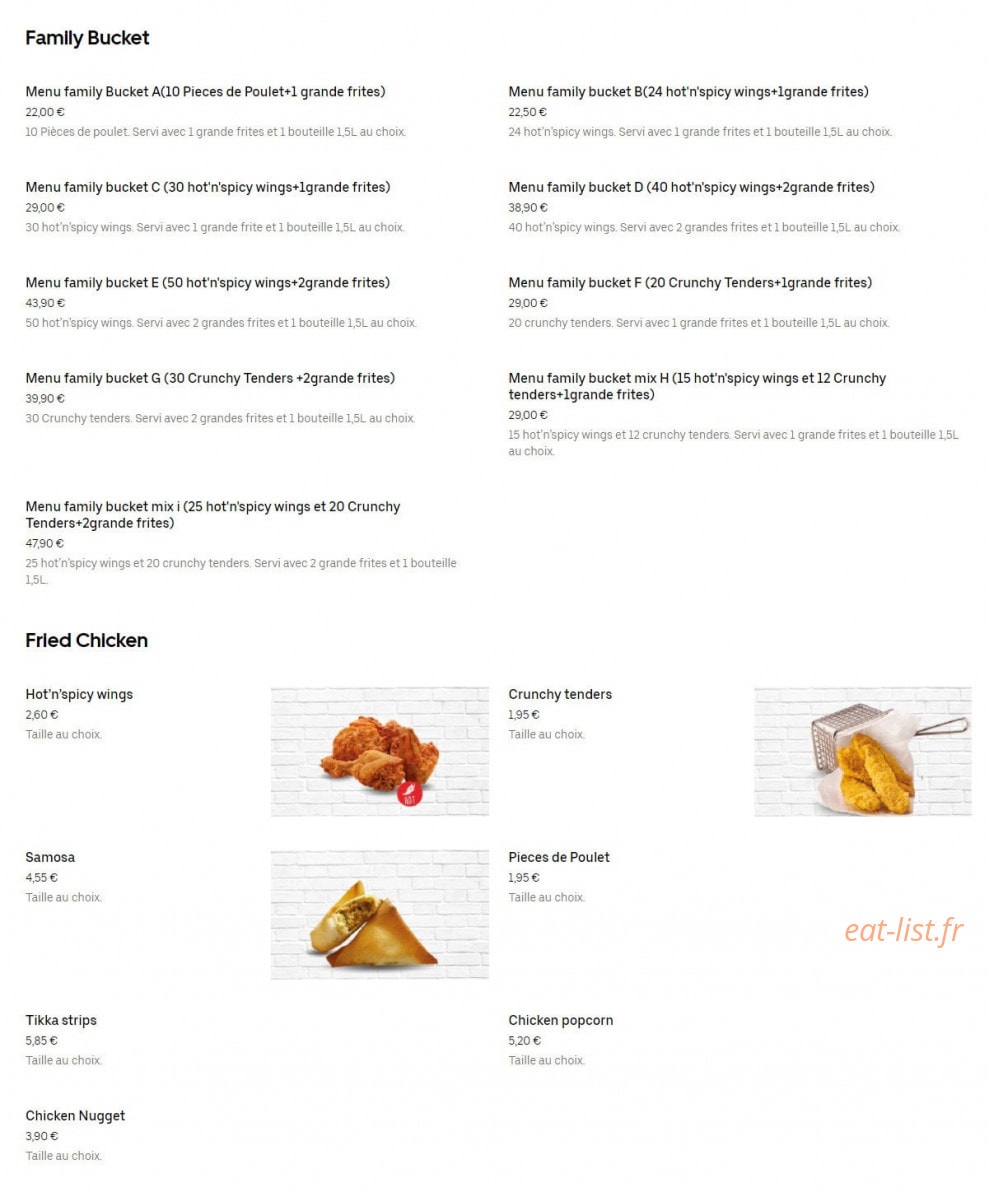 Big Chicken — carte page 2