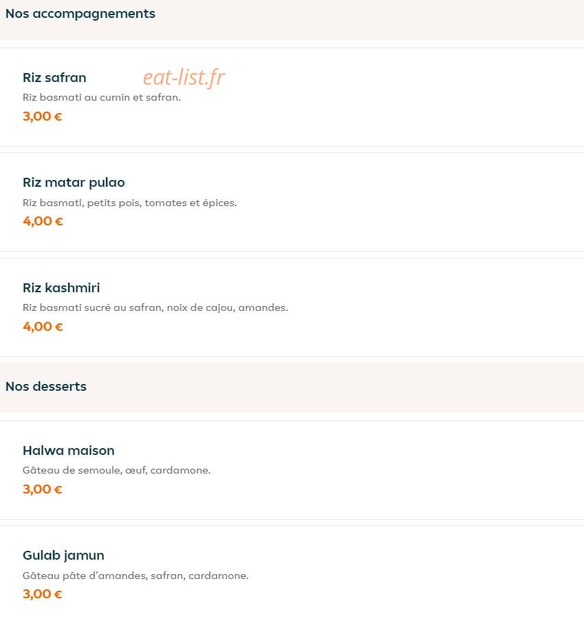 Bol'ly Indian Food — carte page 9