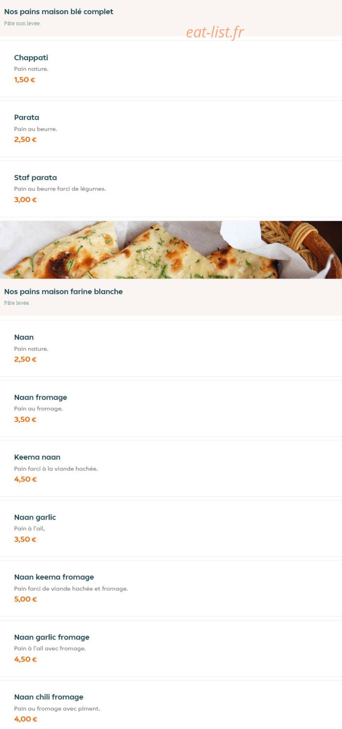 Bol'ly Indian Food — carte page 3