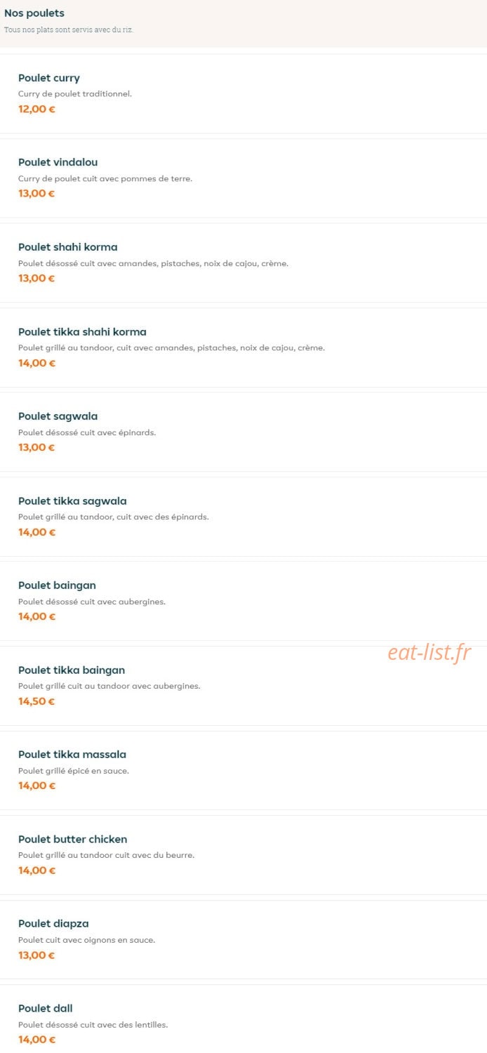 Bol'ly Indian Food — carte page 6