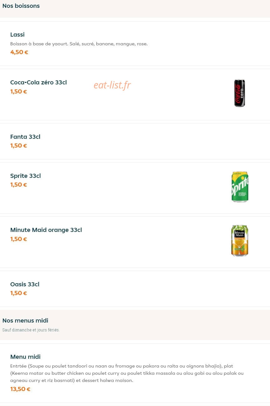 Bol'ly Indian Food — carte page 10