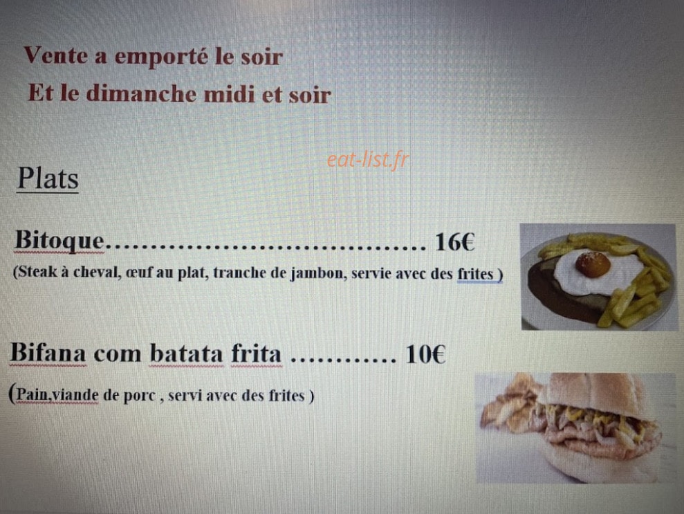 Café-Restaurant 2000 — carte page 1